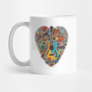 Acoustic Guitar Heart Music Mug